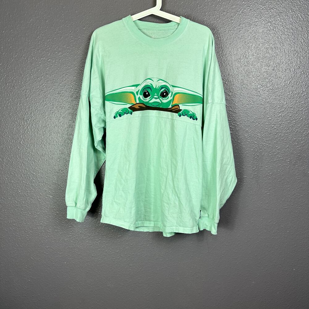 Mandalorian Grogu Spirit Jersey Adult Small Disney Long Sleeve Pullover Blue